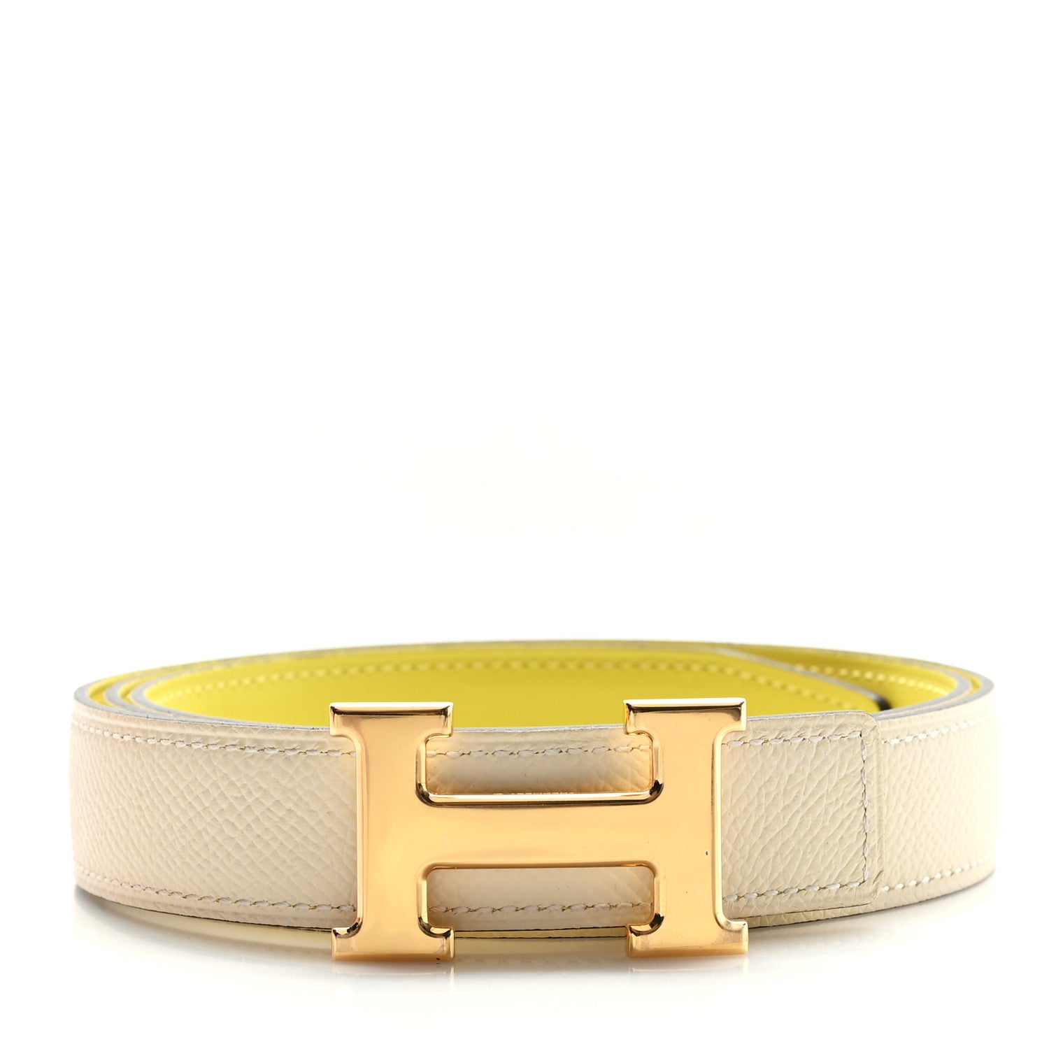 Hermes Swift Epsom 24mm Mini H Belt 85 34 Nata Lime 1 of 5
