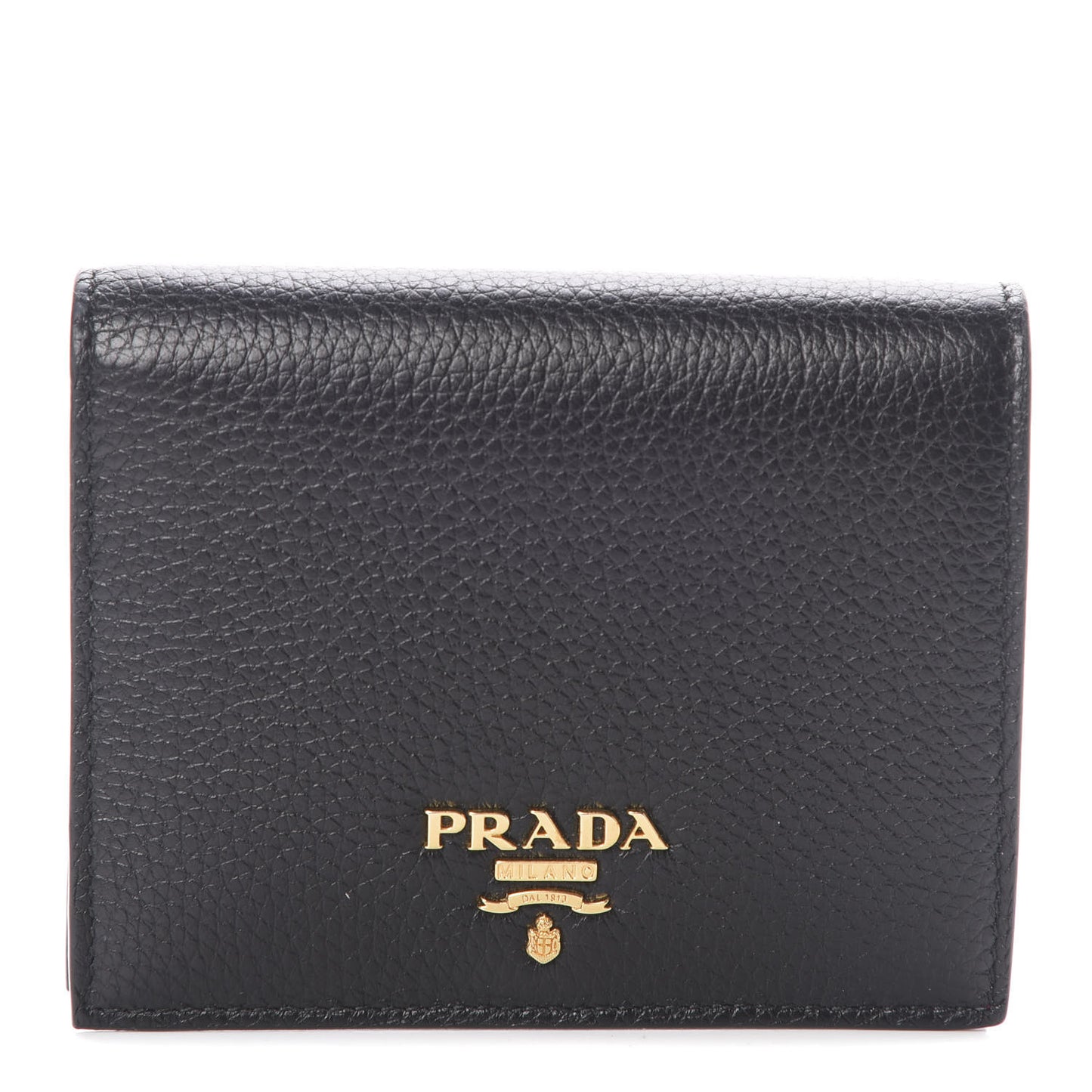 Vitello Daino Small Bi-Fold Wallet Black Fuoco
