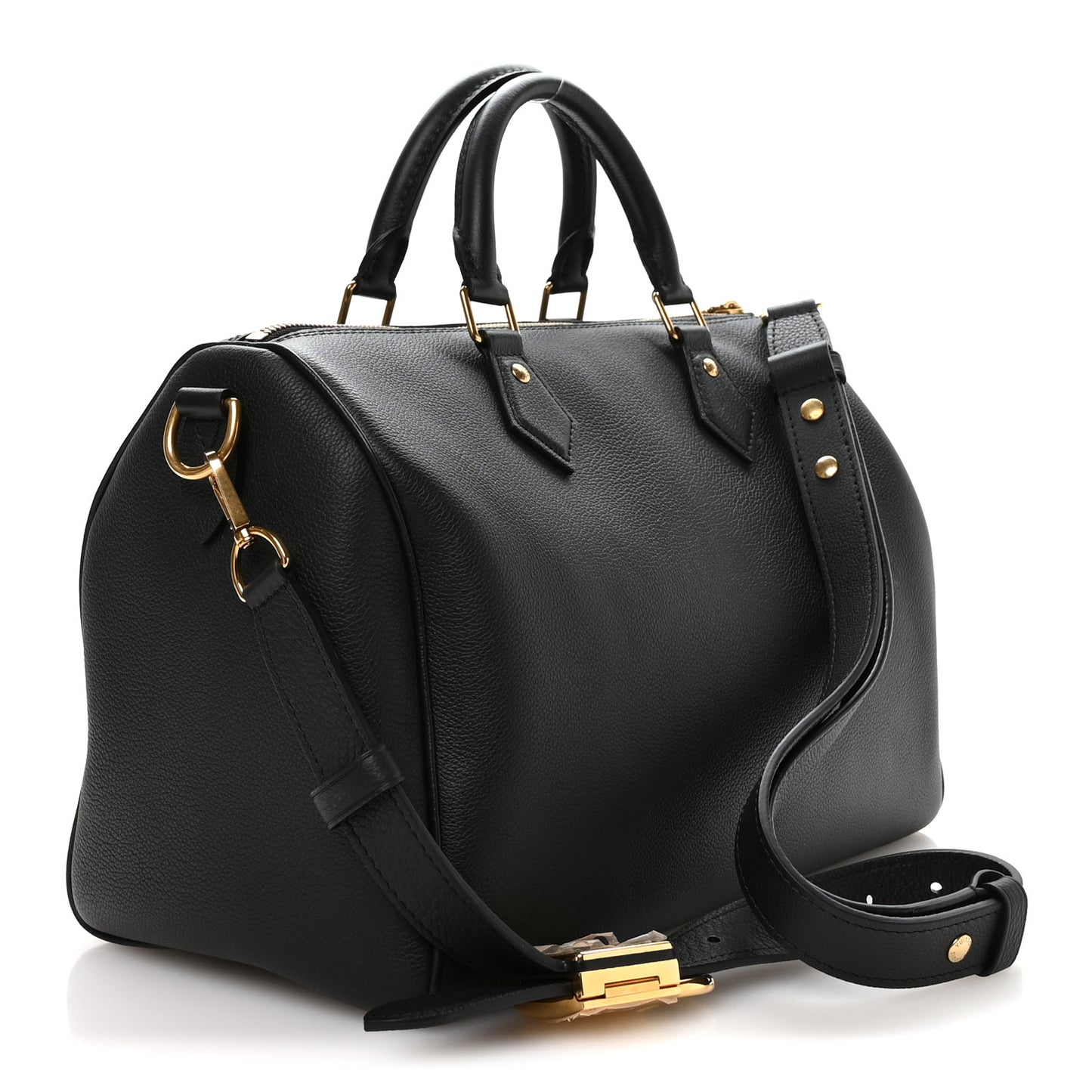Grained Calfskin Low Key Speedy 30 Black
