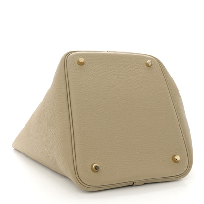 Hermes Taurillon Clemence Picotin Lock 22 MM Beige Marfa 4 of 12