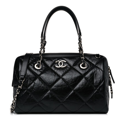 Chanel Calfskin Quilted Small CC Bowling Bag Black 1 of 11