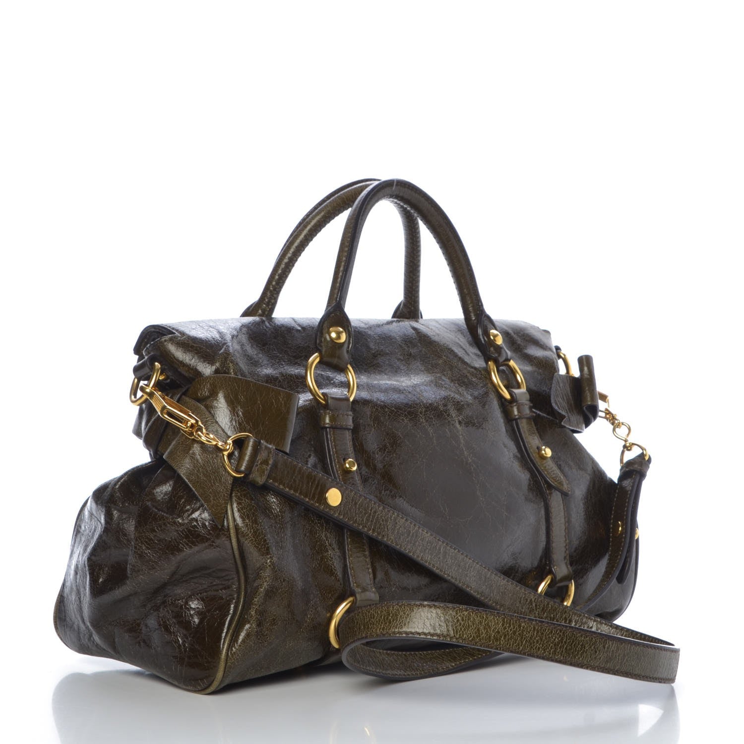 Miu Miu Vitello Lux Medium Bow Bag Brown 3 of 7