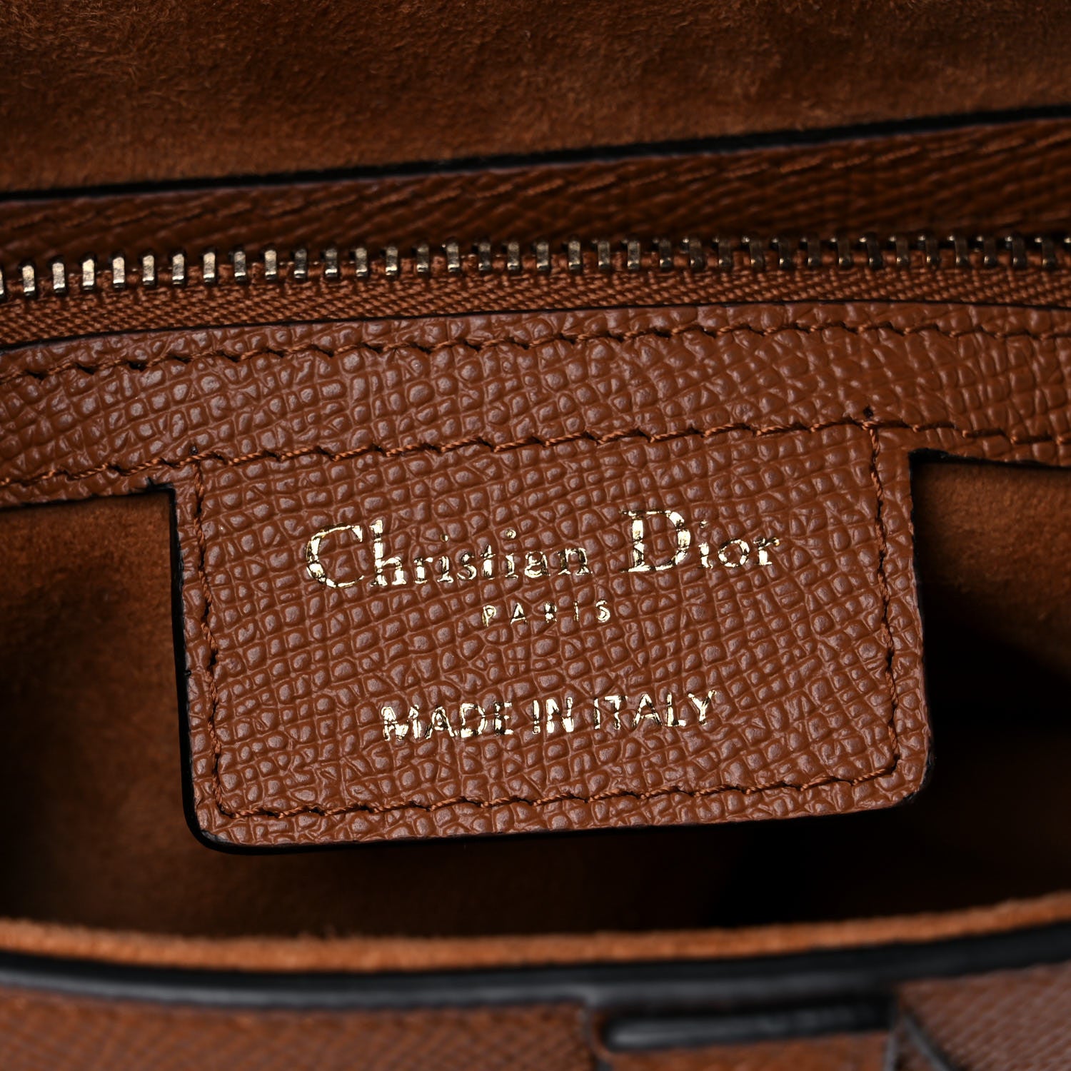 Christian Dior Grained Calfskin Saddle Bag Camello 8 of 12
