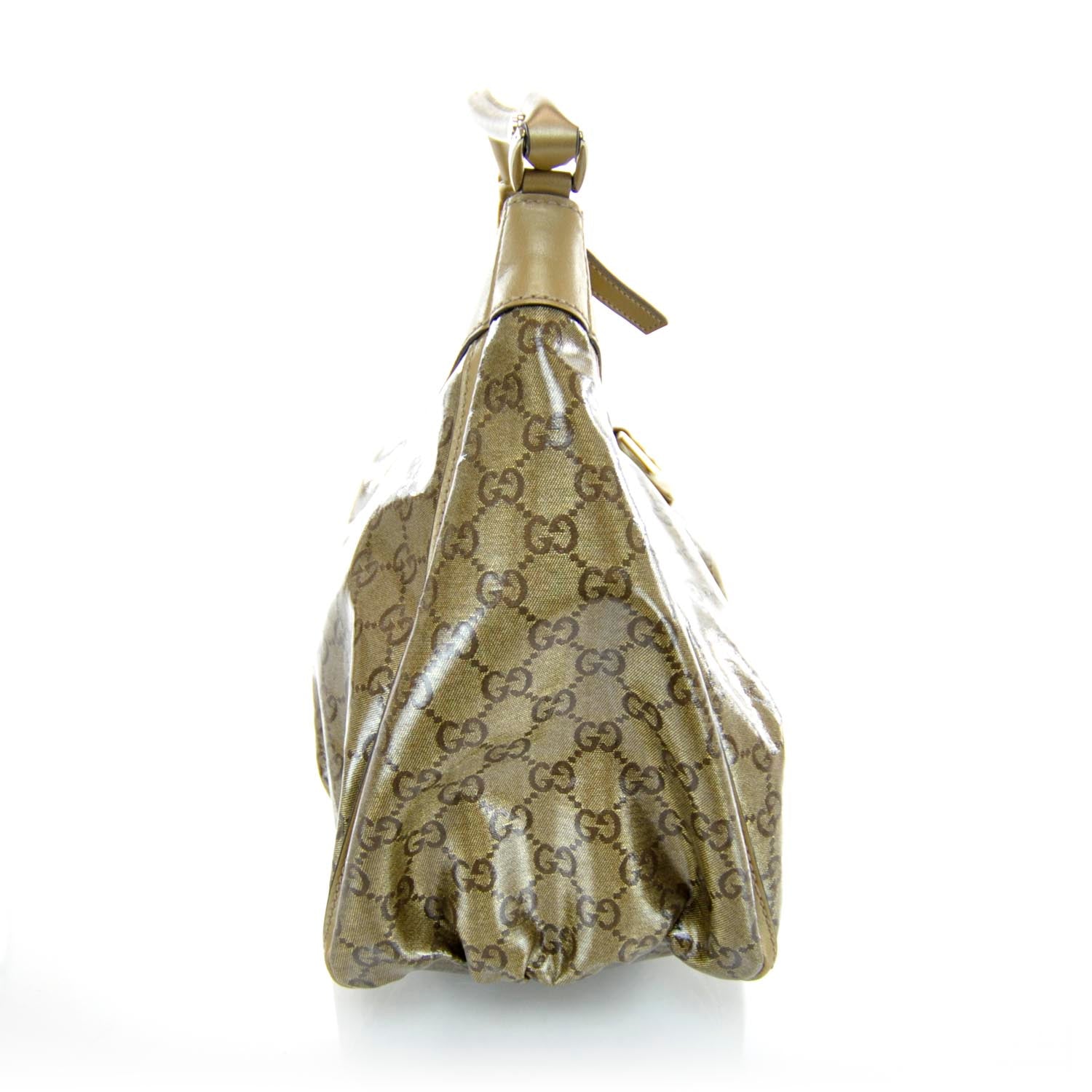 Gucci Monogram Crystal D Gold Hobo 6 of 10