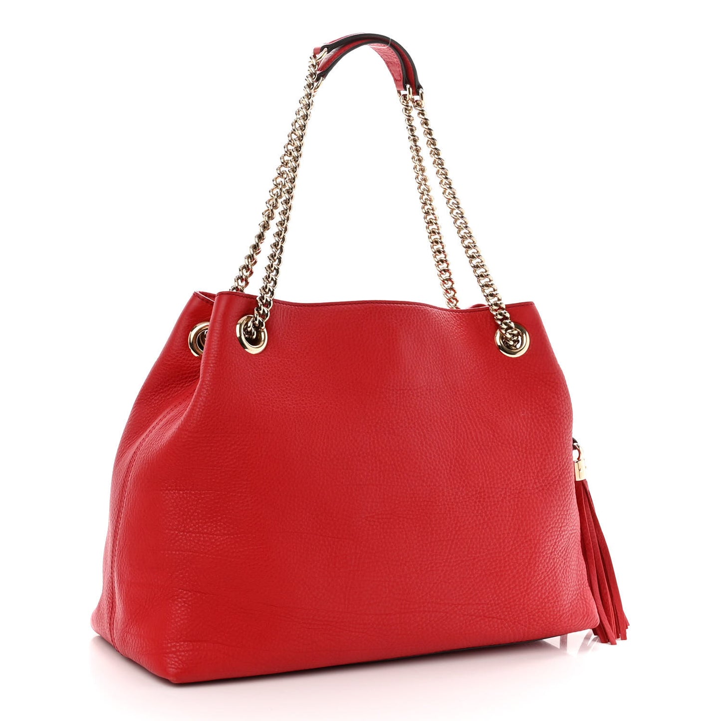 Pebbled Calfskin Medium Soho Chain Shoulder Bag Tabasco Red