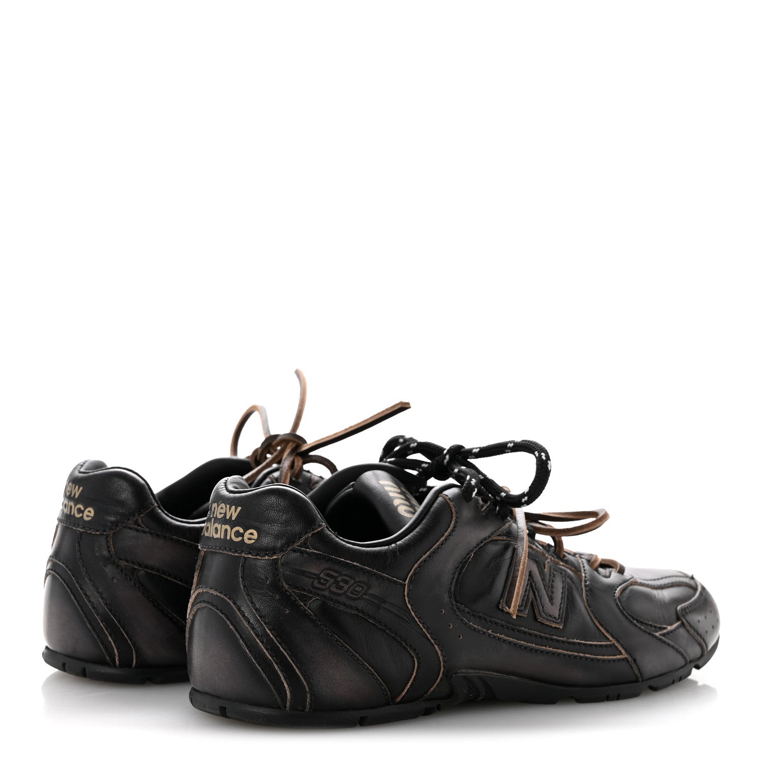 Miu Miu X NEW BALANCE Vitello Deco 530 SL Sneakers 37 Black 5 of 9