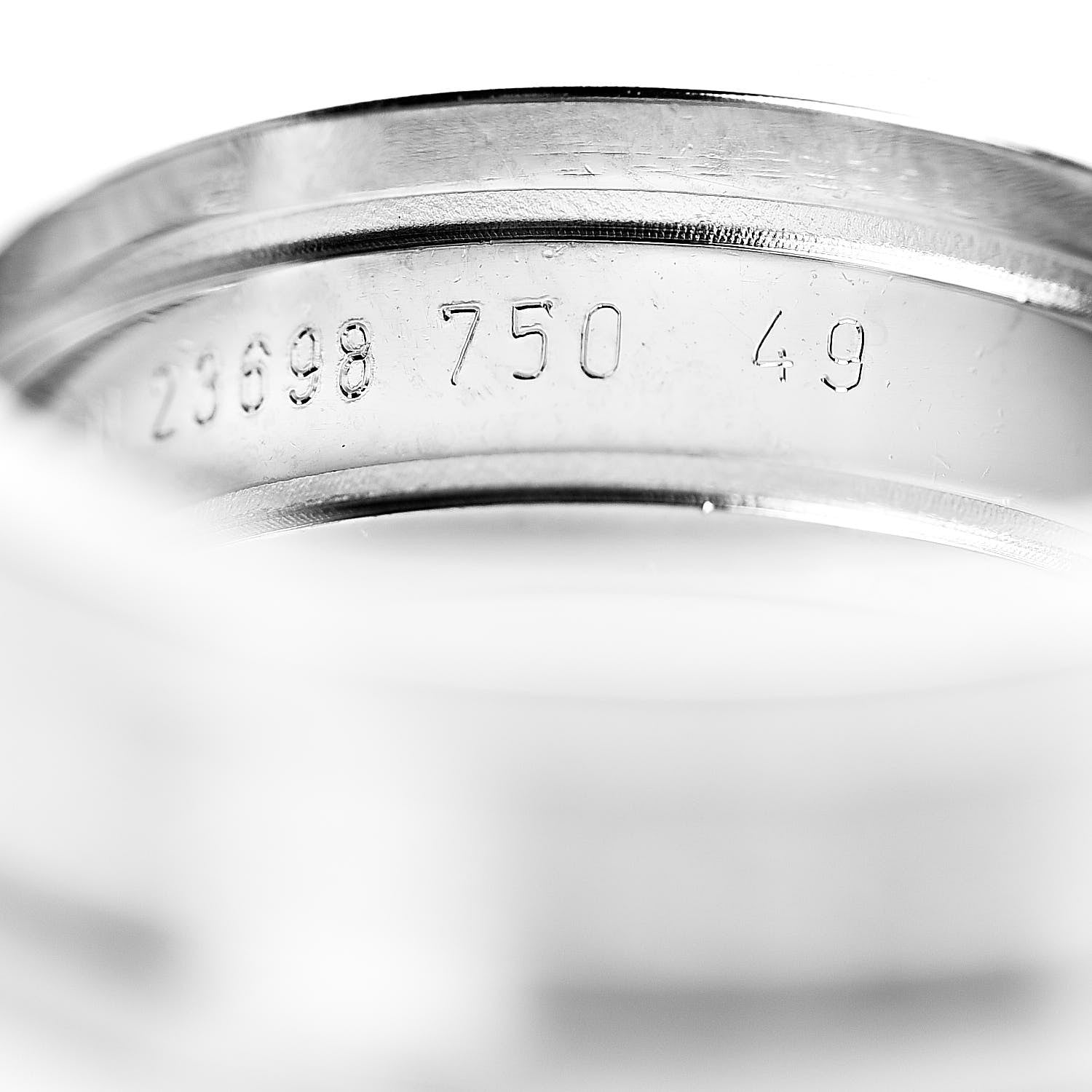 Cartier 18K White Gold 6.5mm C De Ring 49 4.75 5 of 5