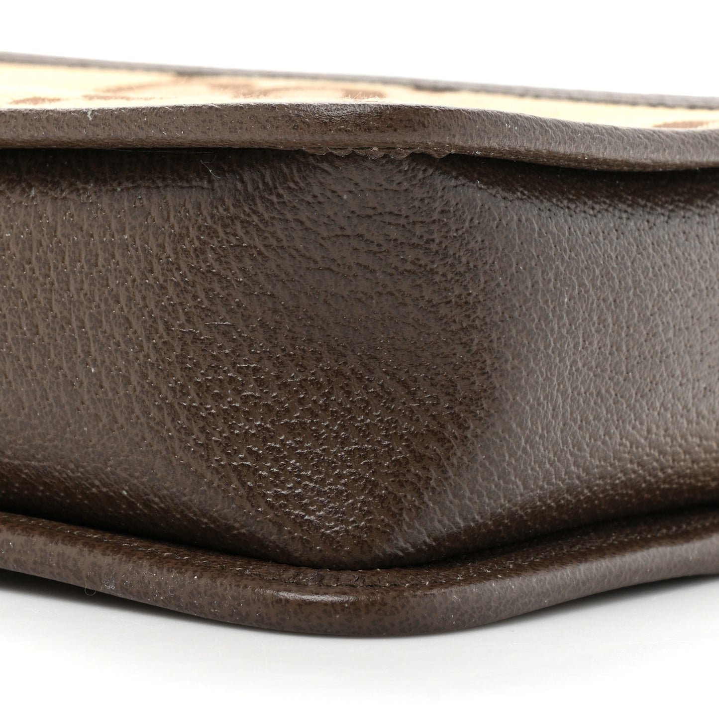 Monogram Jumbo GG Textured Dollar Calfskin Web Mini Crossbody Bag Camel Ebony New Acero