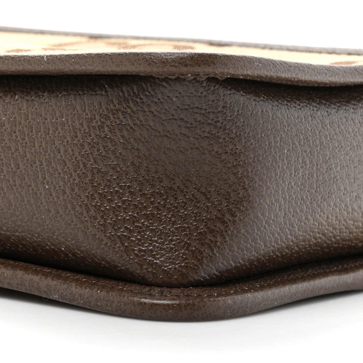 Gucci Monogram Jumbo GG Textured Dollar Calfskin Web Mini Crossbody Bag Camel Ebony New Acero 8 of 11