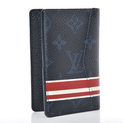 Louis Vuitton Monogram Cobalt Pocket Organizer NM Red Stripes 3 of 7