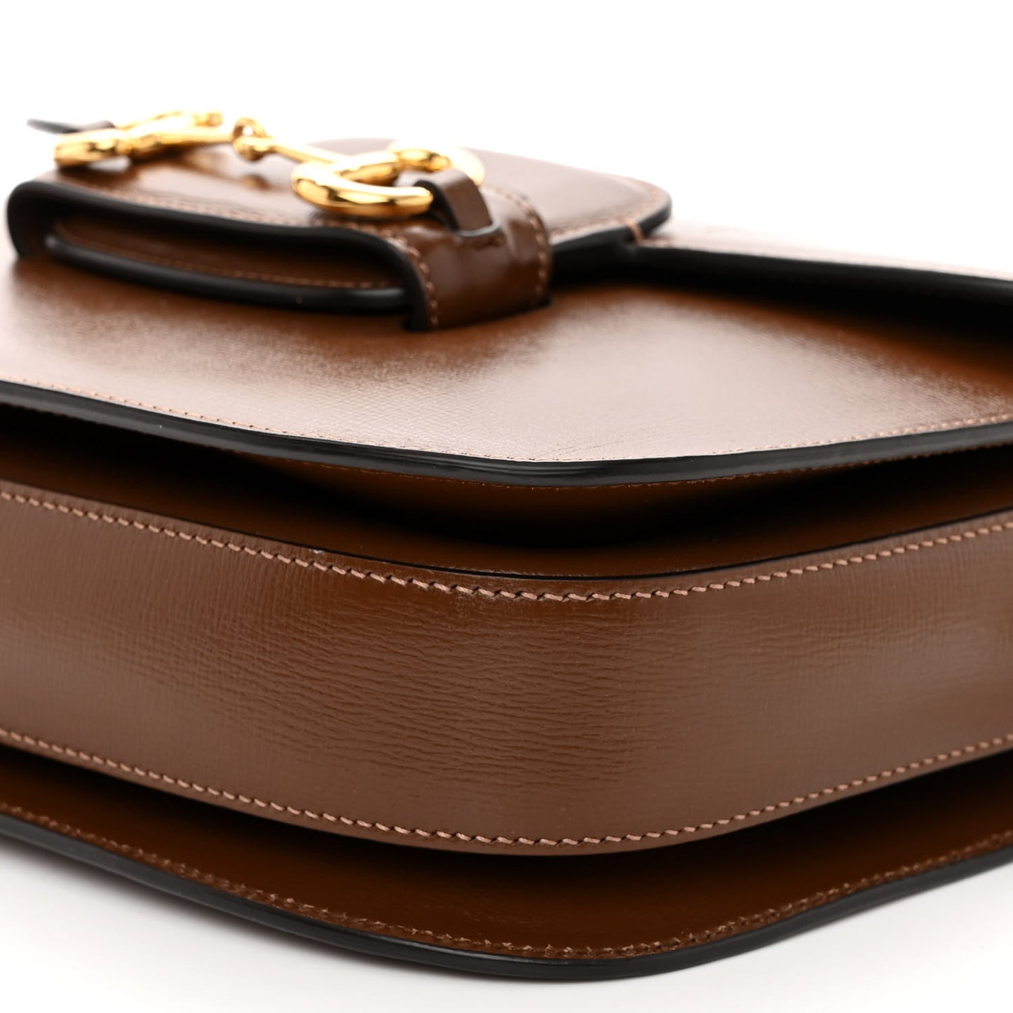 Azalea Calfskin Horsebit 1955 Shoulder Bag Brown Sugar