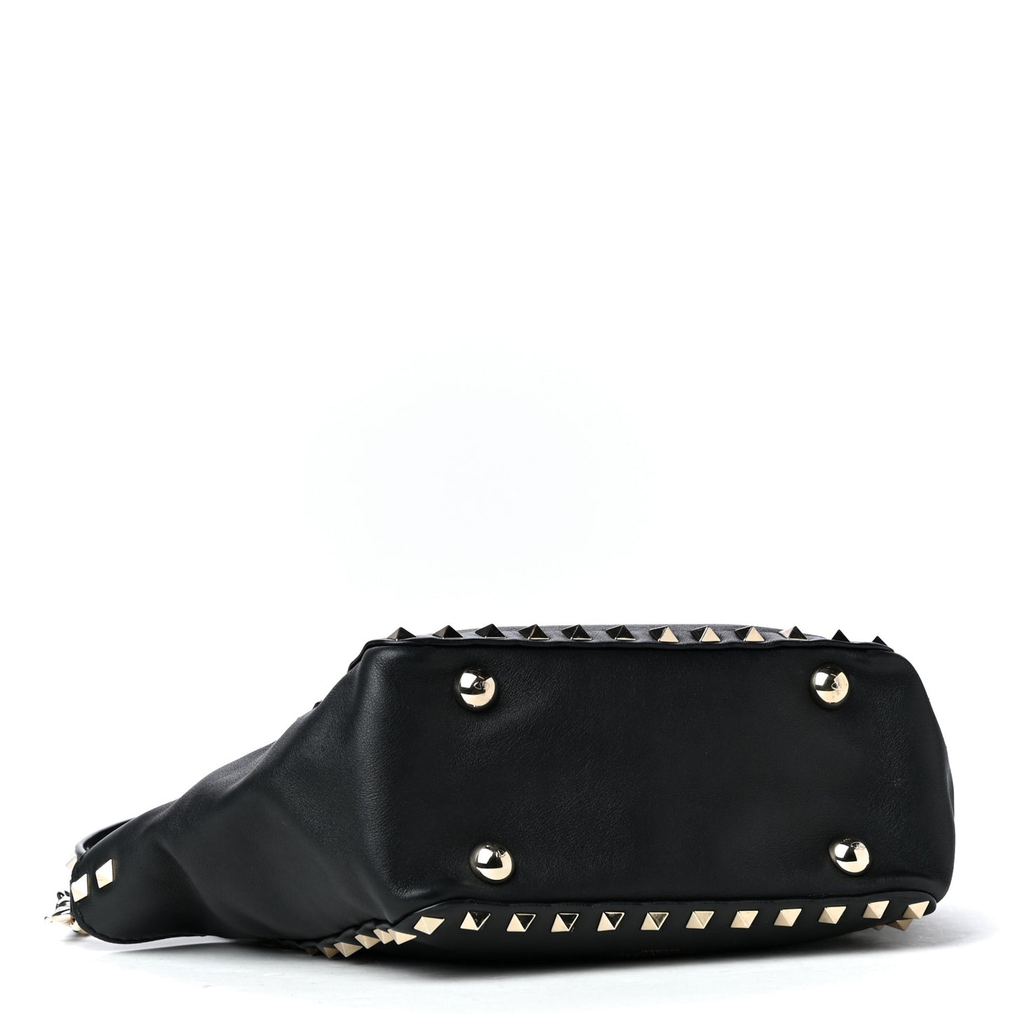Vitello Mini Rockstud Tote Black