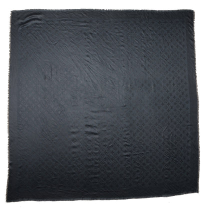 Louis Vuitton Silk Wool Monogram Voile Shawl Anthracite 2 of 4