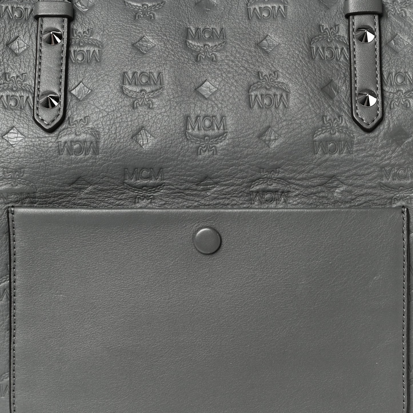 Calfskin Ottomar Monogram Medium Klara Top Zip Tote Charcoal