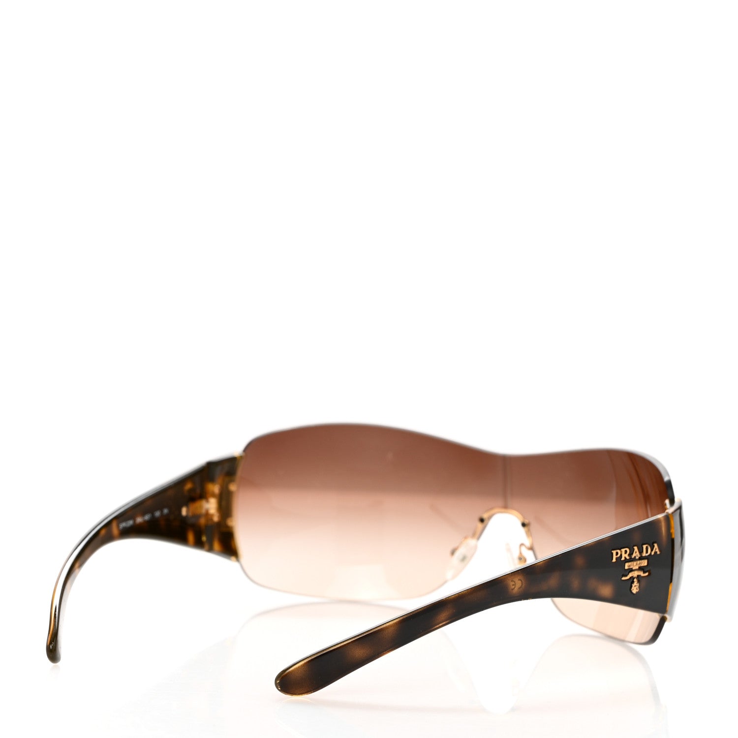 Prada Rimless Shield Sunglasses SPR 22M Tortoise 4 of 7