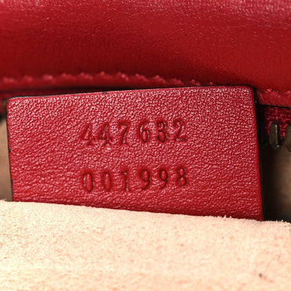 Gucci Calfskin Matelasse Small GG Marmont Chain Shoulder Bag Hibiscus Red 7 of 10