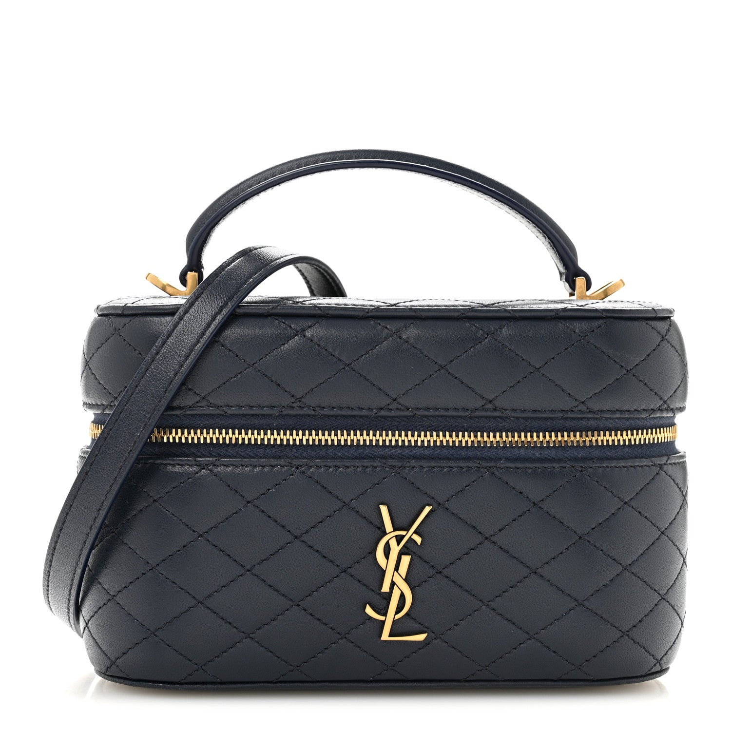 Saint Laurent Lambskin Quilted Mini Gaby Vanity Case Marine 1 of 11