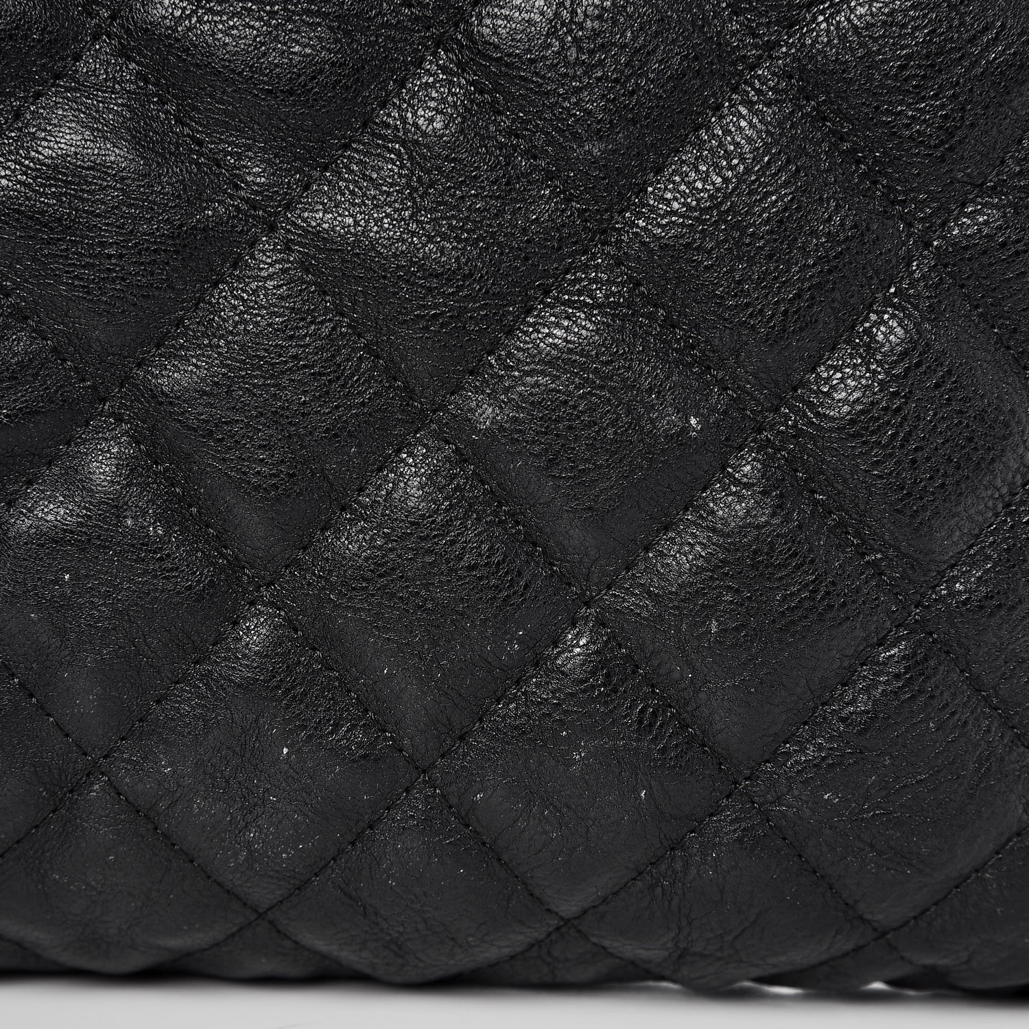 Chanel Crumpled Calfskin Quilted Large Cosmetic Case So Black 8 of 9