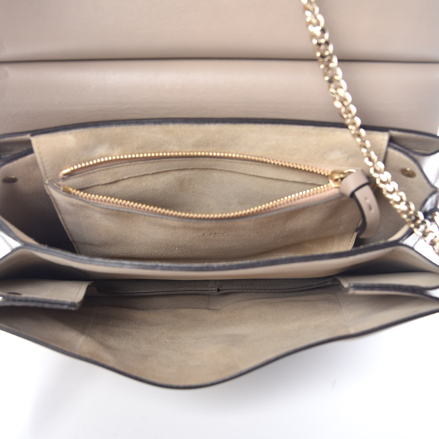 Chloe Calfskin Suede Medium Faye Shoulder Bag Motty Grey 5 of 14