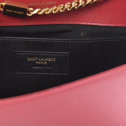 Saint Laurent Grain De Poudre Small Monogram Kate Satchel Red 6 of 12