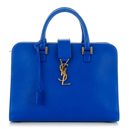 Saint Laurent Calfskin Small Monogram Cabas Blue 1 of 7