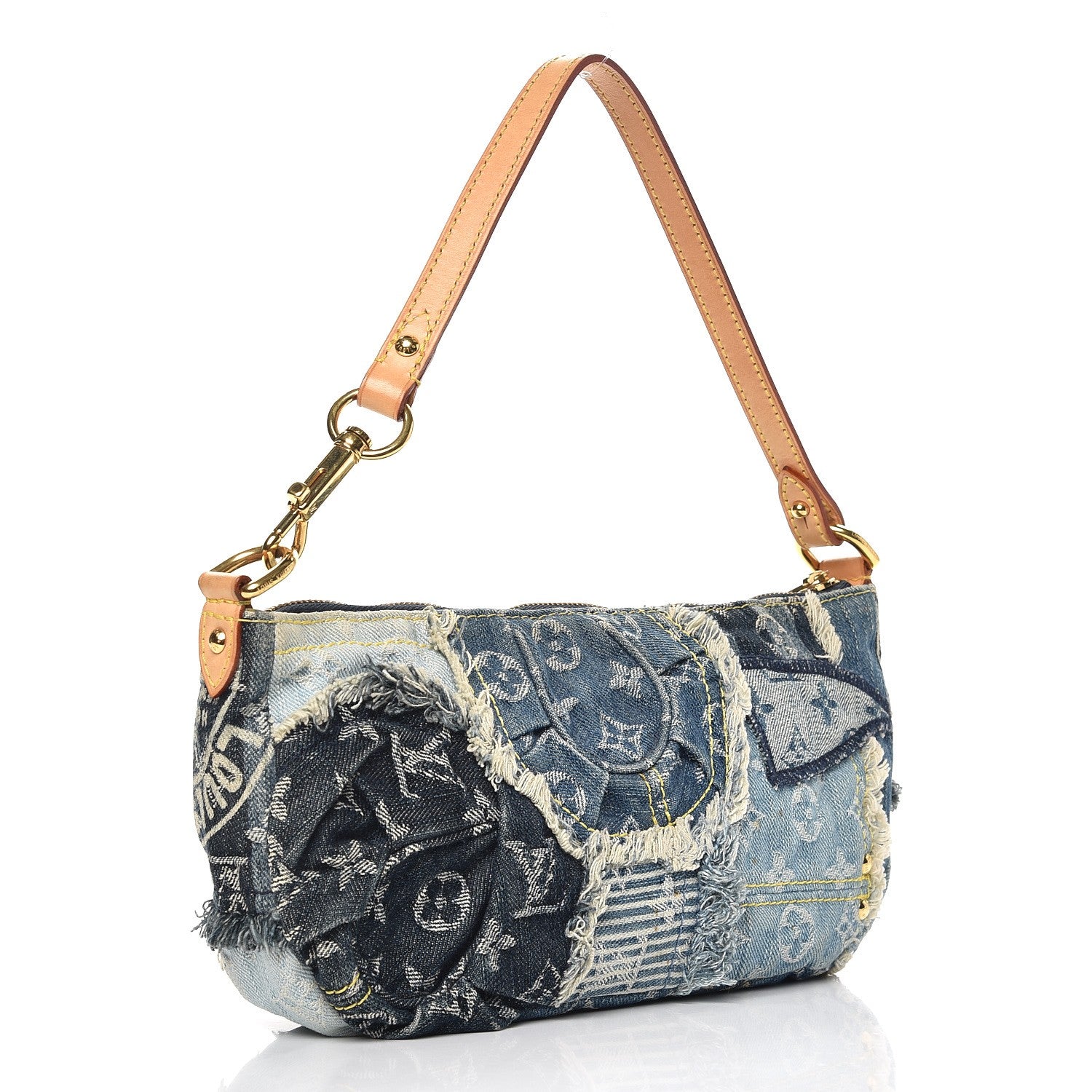 Louis Vuitton Denim Patchwork Pouchy Blue 3 of 10