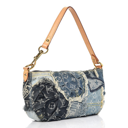Louis Vuitton Denim Patchwork Pouchy Blue 3 of 10
