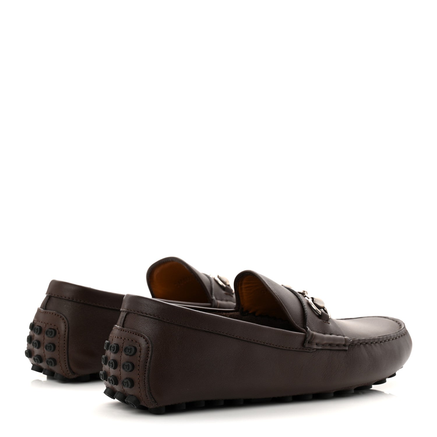 Gucci Soft Clove Calfskin Mens Horsebit Driver Loafers 9 Cocoa 4 of 8
