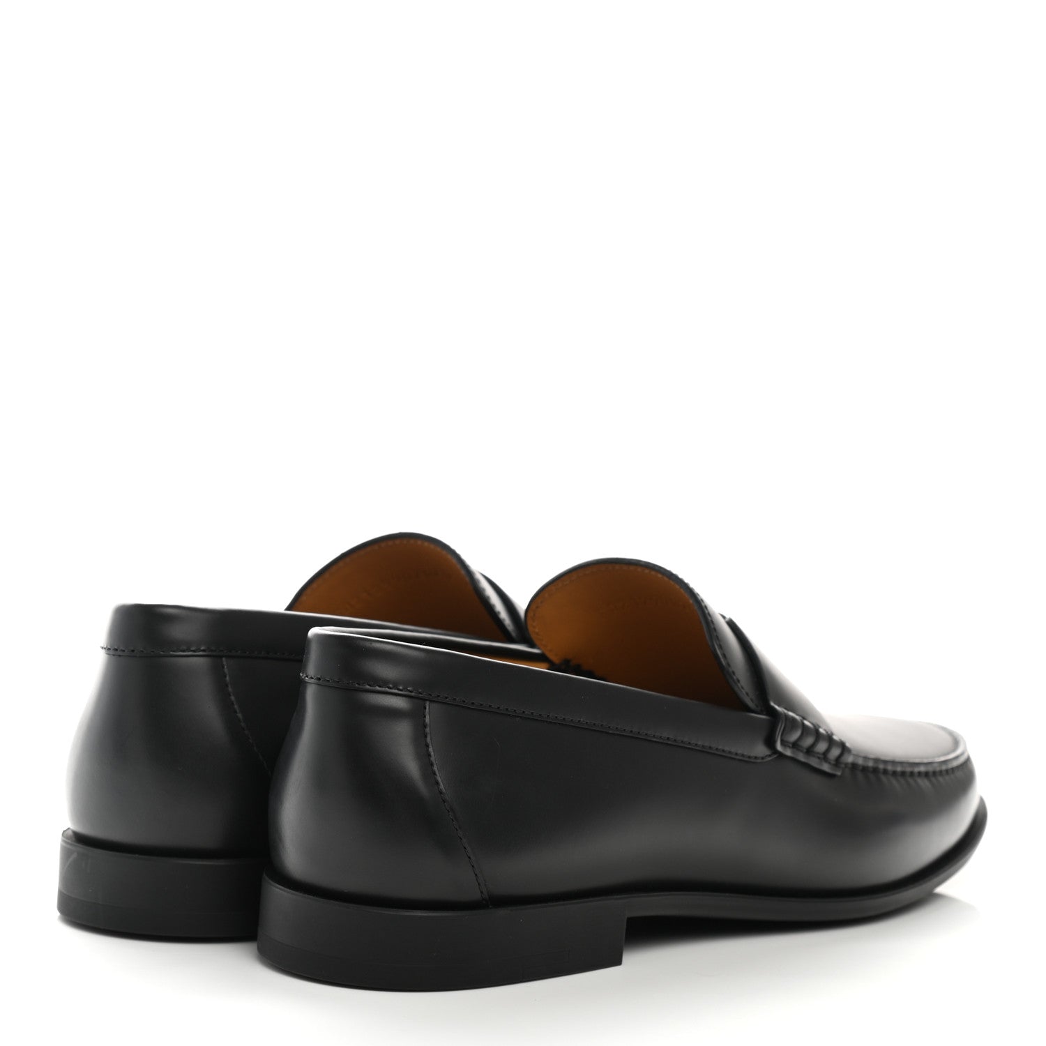 Hermes Glossed Calfskin Mens Duke Loafers 40 Black 4 of 10
