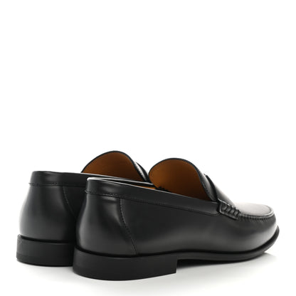 Hermes Glossed Calfskin Mens Duke Loafers 40 Black 4 of 10