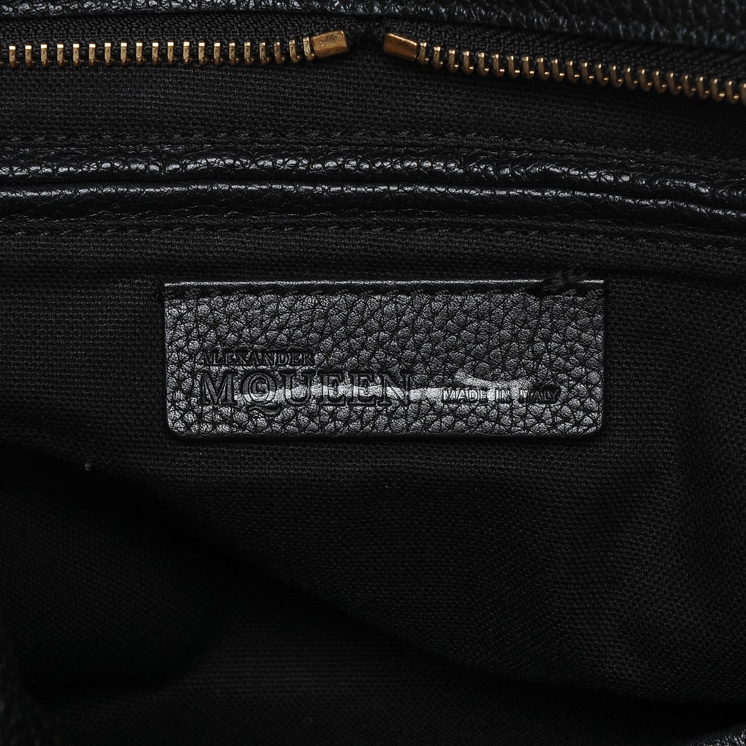 Alexander McQueen Pebbled Calfskin Small Skull Padlock Zip Around Tote Black 6 of 7