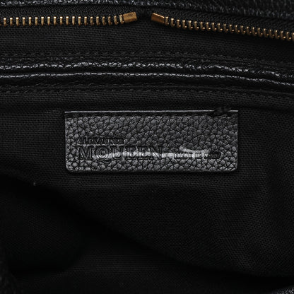 Alexander McQueen Pebbled Calfskin Small Skull Padlock Zip Around Tote Black 6 of 7