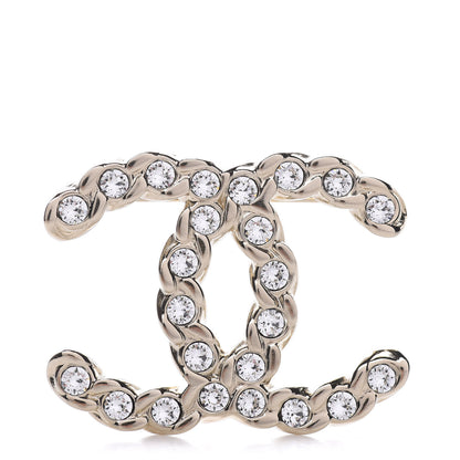 Chanel Crystal Pearls Coronation CC Brooch Gold 1 of 5