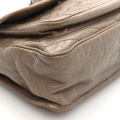 Saint Laurent Crinkled Calfskin Matelasse Monogram Medium Niki Chain Satchel Dusty Grey 8 of 9