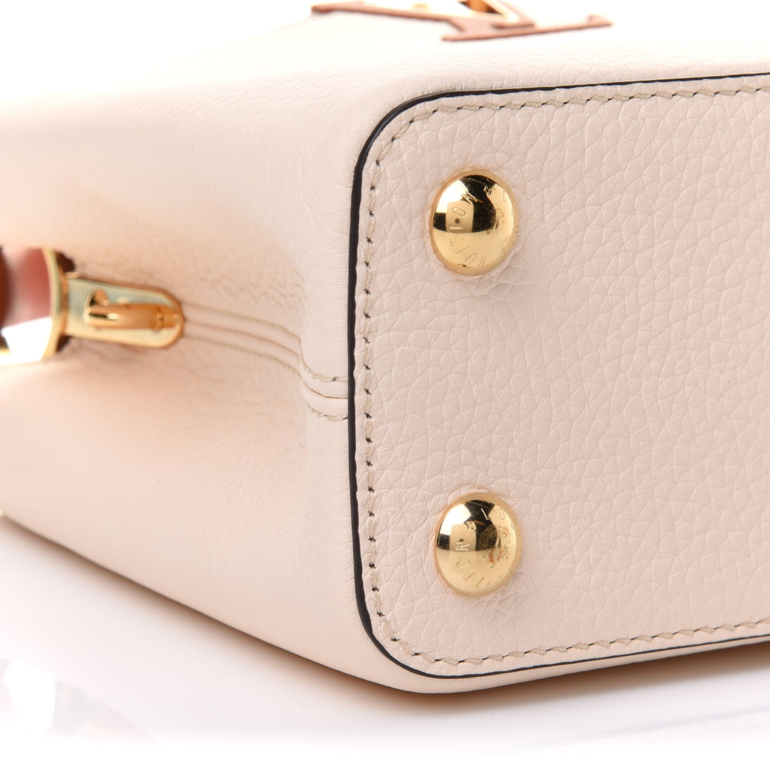 Louis Vuitton Taurillon Capucines BB Vanilla Light Beige Sienna Brown Tonic Orange 9 of 11