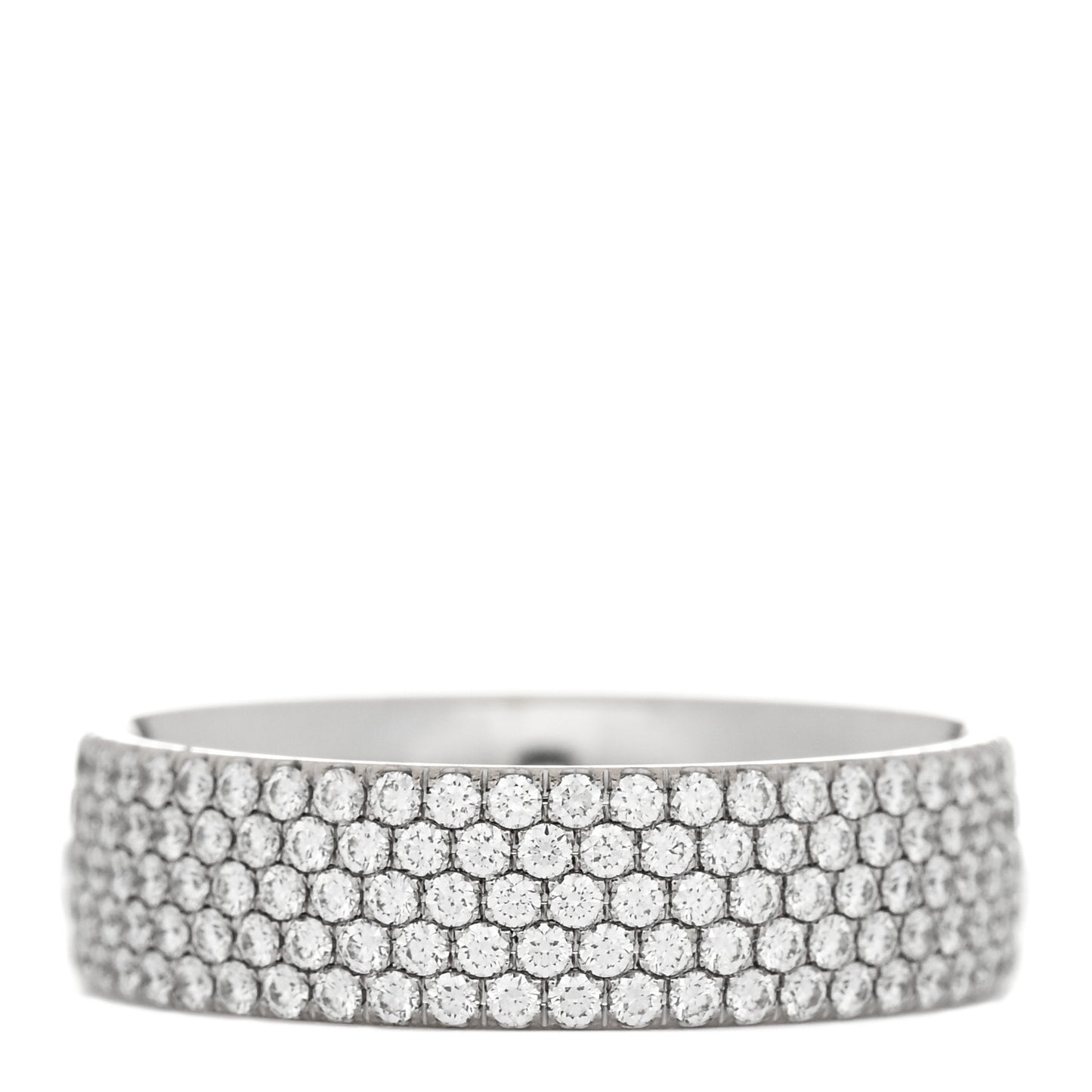 18K White Gold Diamond Metro Five-Row Ring 52 6
