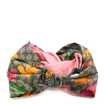 Gucci Silk Monogram Flora Print Headband M Pink 3 of 5