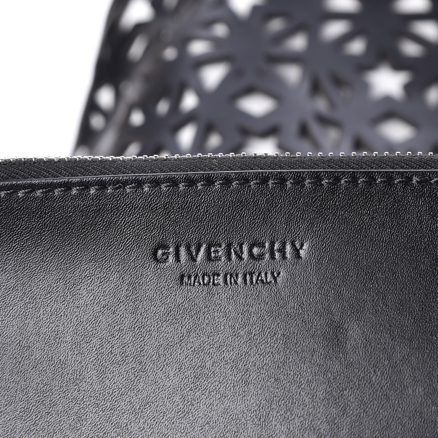 Givenchy Calfskin Lazer Cut Medium Antigona Tote Black White 7 of 7