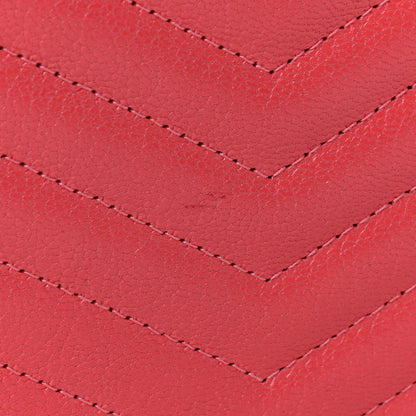 Chanel Shiny Goatskin Chevron Quilted Statement Wallet On Chain WOC Red 12 of 12