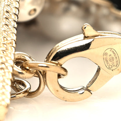 Chanel Lambskin Pearl Crystal Multistrand Chain CC Bracelet 4 of 5