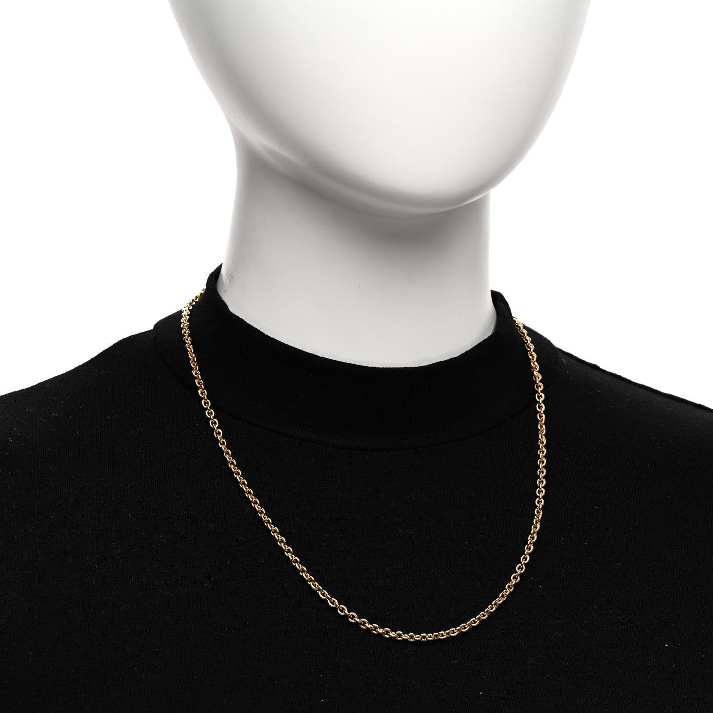18K Yellow Gold 3mm Adjustable Chain Necklace