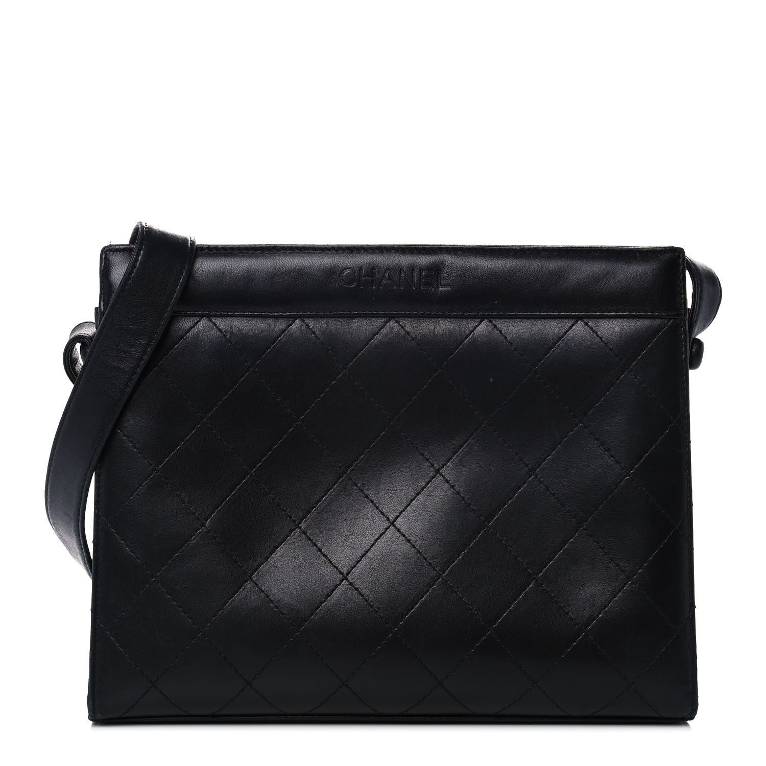 Chanel Lambskin Stitched Shoulder Bag Black 1 of 11