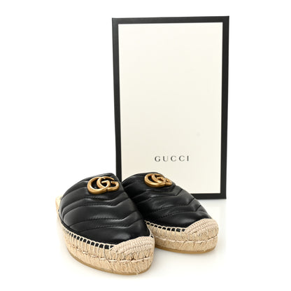 Gucci Nappa Matelasse GG Marmont Espadrille Slippers 36 Black 10 of 10