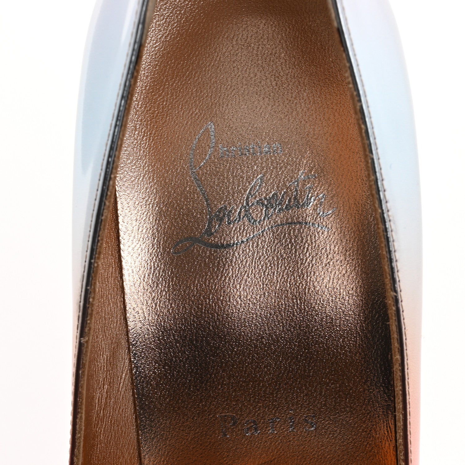 Christian Louboutin Metallic Degrade Specchio Kate 100 Pumps 38.5 Leche 7 of 9