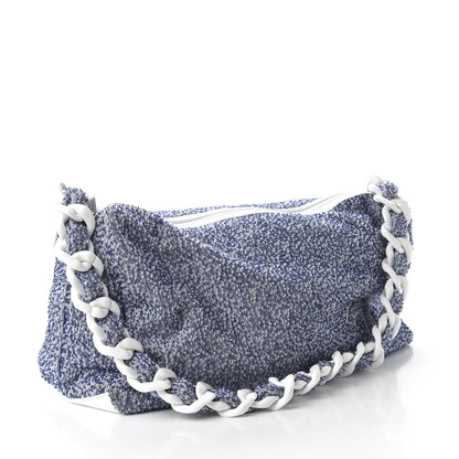 Chanel Terry Cotton Resin Chain Fizzy Hobo Blue White 3 of 13