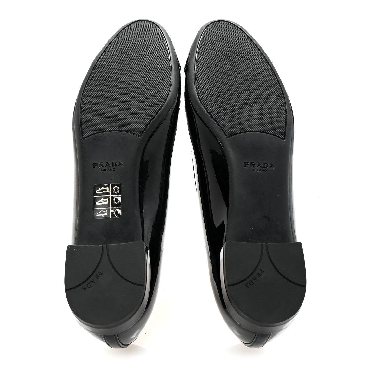 Prada Vernice Cap Toe Logo Bow Ballerina Flats 37.5 Black 6 of 9