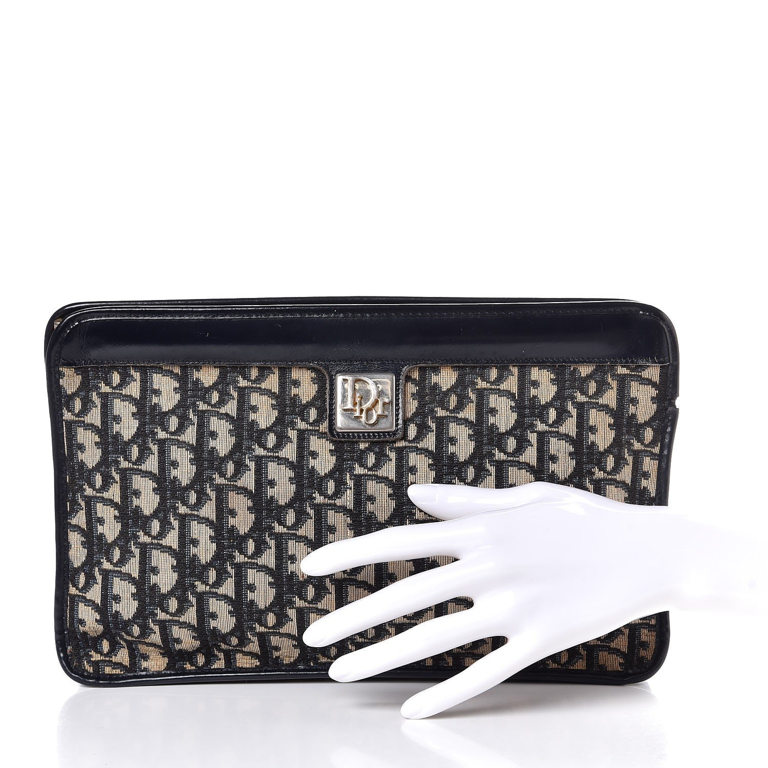 Christian Dior Monogram Clutch Navy Blue 2 of 6