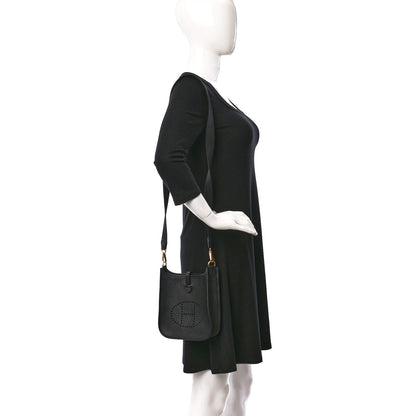 Hermes Taurillon Clemence Evelyne TPM Black 2 of 10