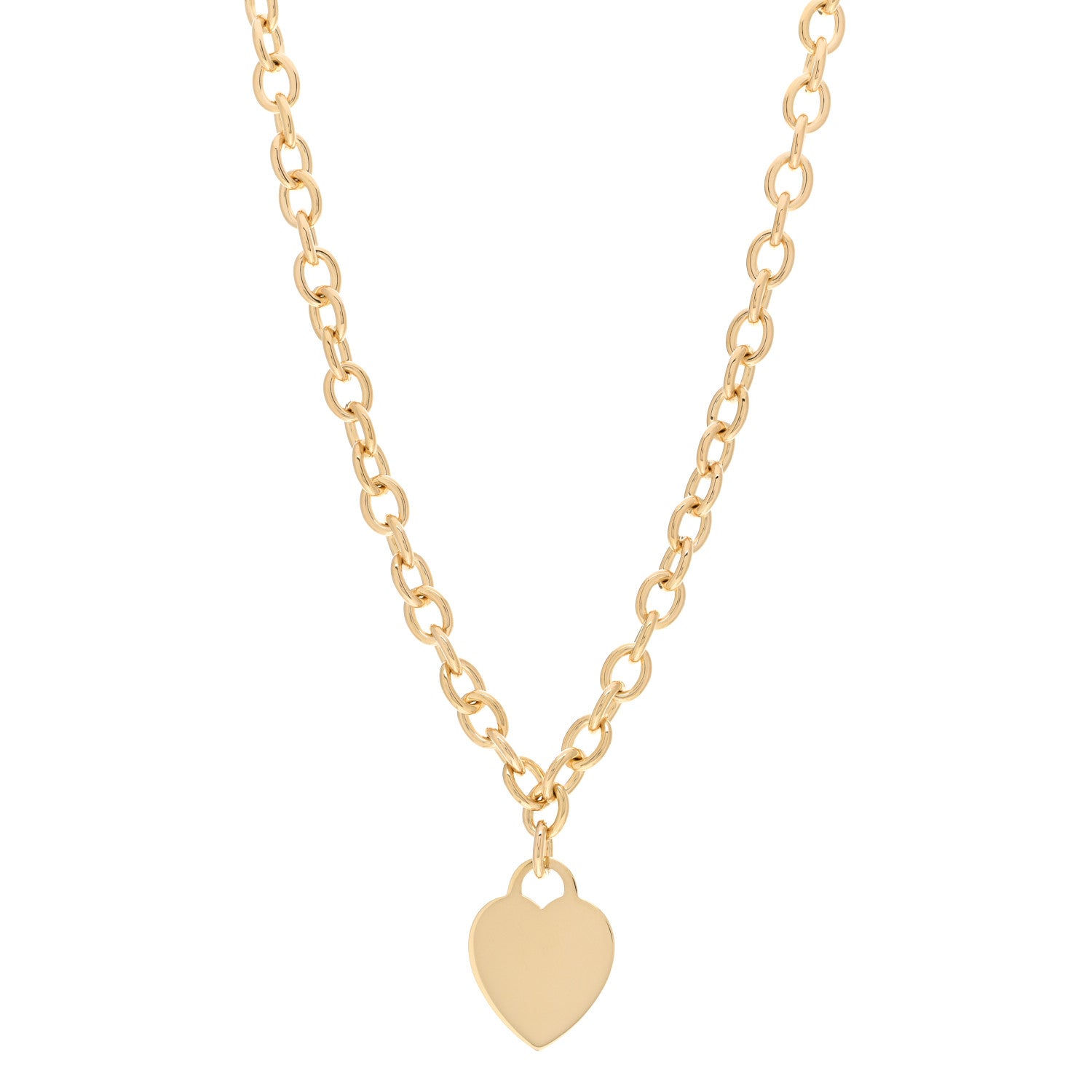 Tiffany 18K Yellow Gold Heart Tag Necklace 1 of 4