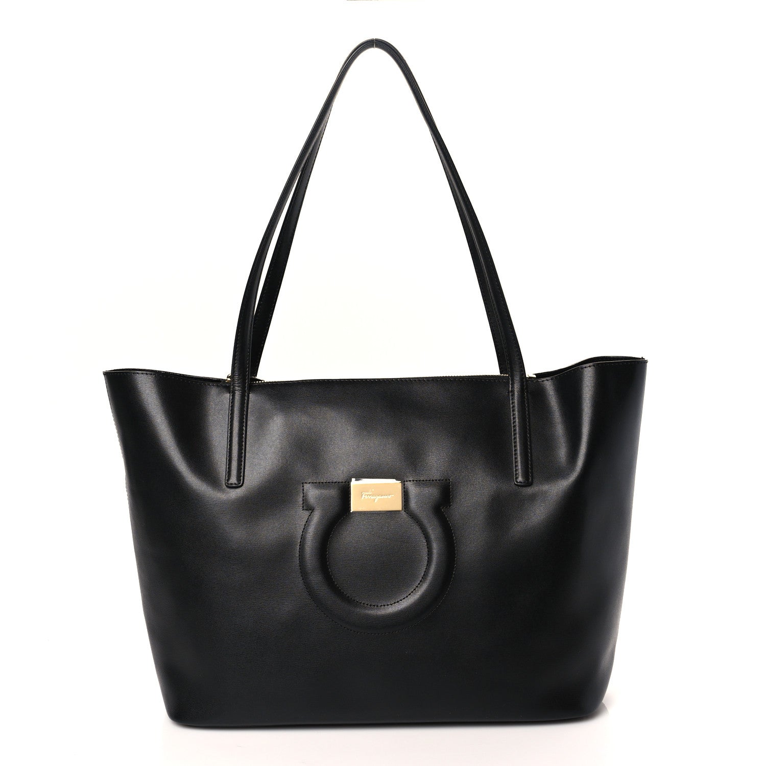 Salvatore Ferragamo Calfskin Medium Gancini Tote Black 3 of 9